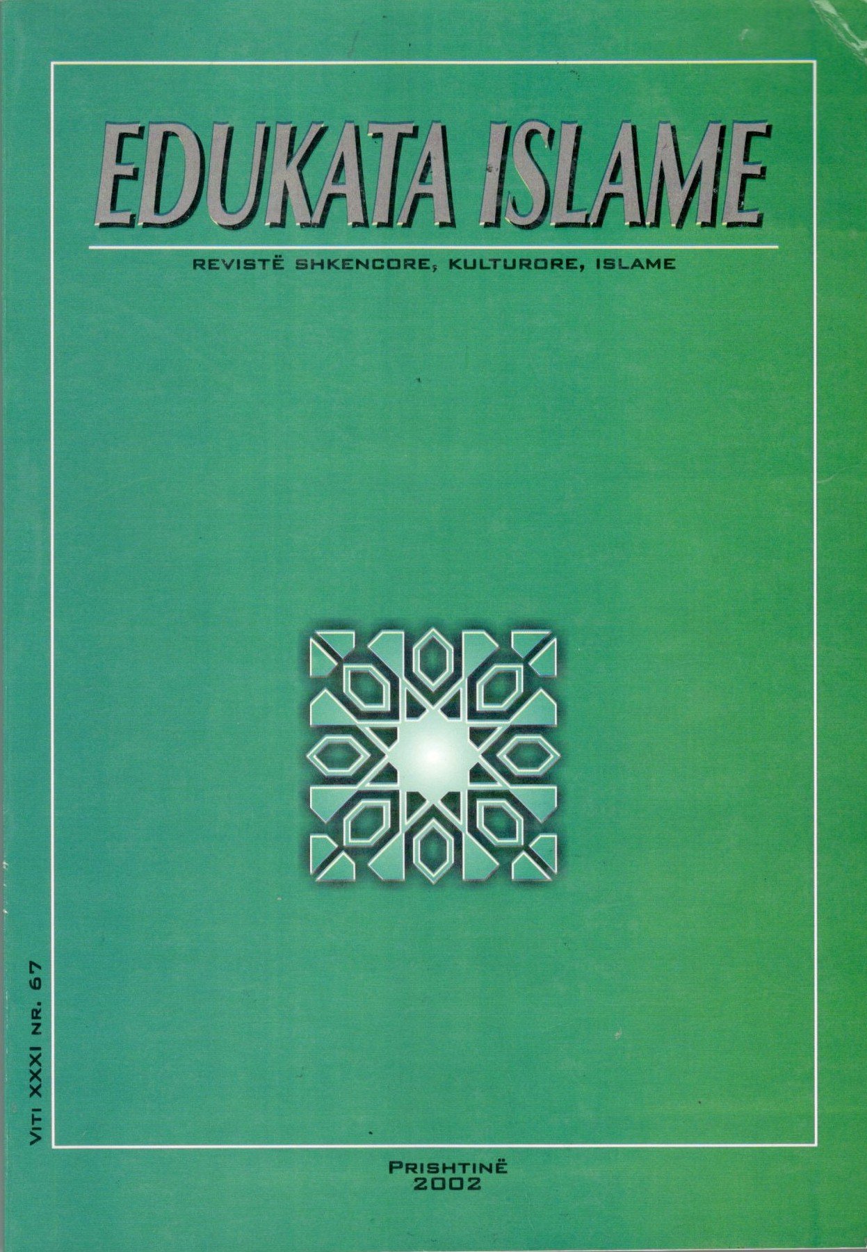 Kopertina e revistës Edukata islame nr 67